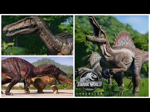 Every SPINOSAURID (and their skins) in JURASSIC WORLD EVOLUTION