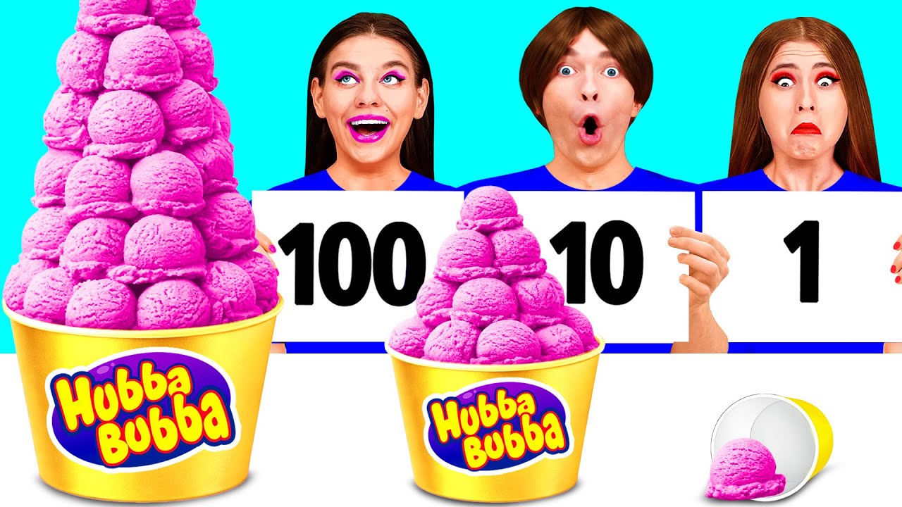 100個重ねフードチャレンジ | 面白いキッチン戦争 Happy Funny