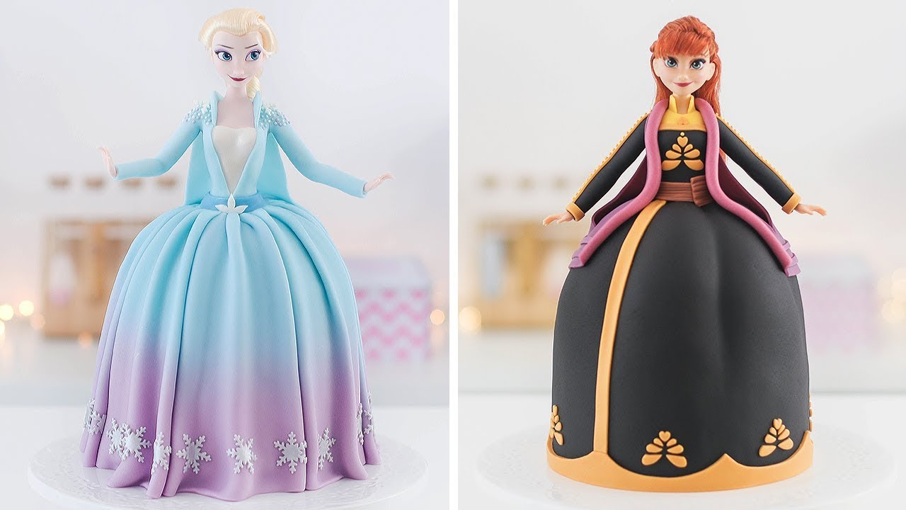FROZEN 2 ❄️ ELSA & ANNA Doll Cakes - Tan Dulce