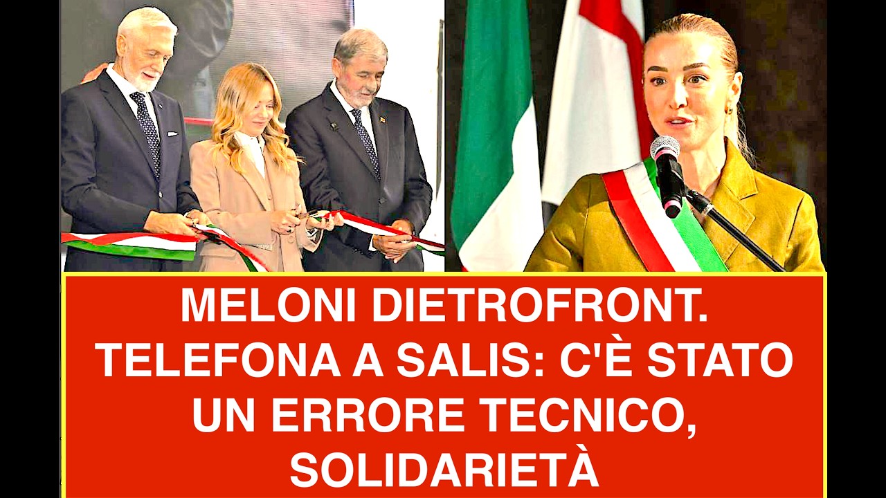MELONI DIETROFRONT. TELEFONA A SALIS: C'È STATO UN ERRORE TECNICO, SOLIDARIETÀ