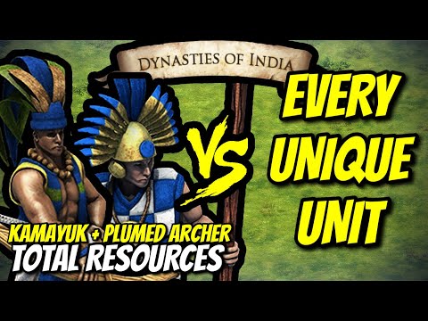 KAMAYUK + PLUMED ARCHER vs EVERY UNIQUE UNIT (Total Resources) | AoE II: DE