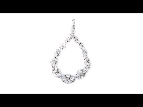 Sevilla Silver Rope Chain Pear Pendant
