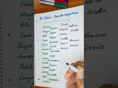 50 Italian Opposite Adjectives with English translation | Easy Italian Vocabulary| learn italian🇮🇹