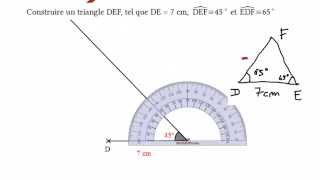 Construire un triangle à partir de deux mesures d'angle.