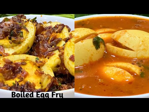 2 Simple Egg Curry Recipes - Egg Pulusu - Anda Fry - Boiled Egg Recipes - How To Make Egg Curry