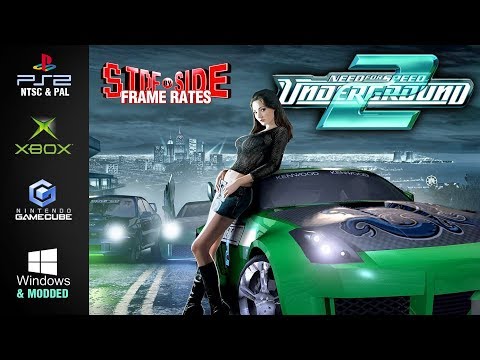 Need for Speed Underground 2 | Side by Side Frame Rates | PS2 pal ntsc XBOX Gamecube Windows ReShade