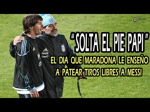 El Dia que Maradona le Enseño a Messi como Patear Tiros Libres