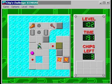 Chip's Challenge 1 Level 102 (Icehouse) - 177 seconds