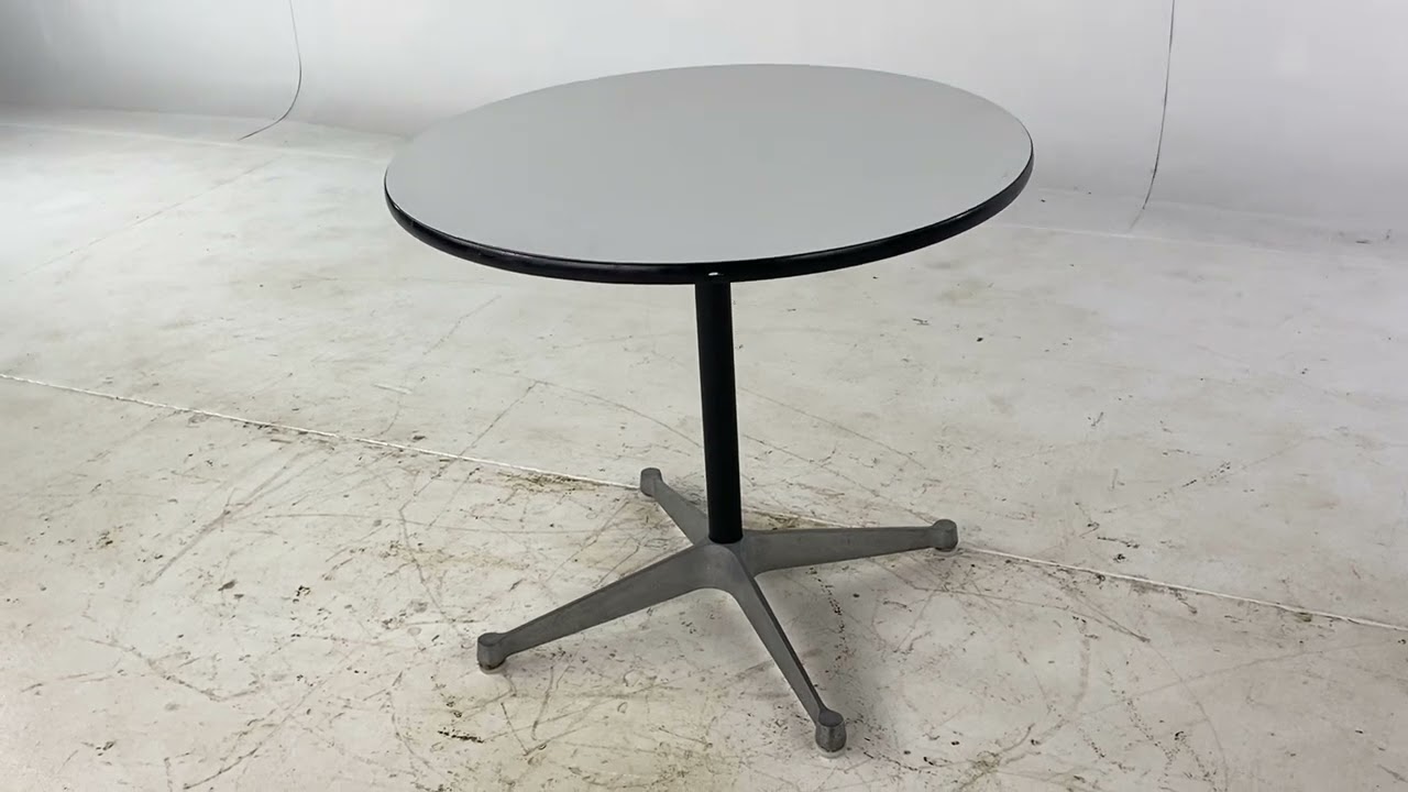 Eames for Herman Miller Mid Century Round White Laminate Side Table
