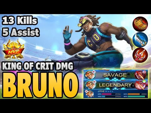 Bruno Savage !! Full Critical Damage - Top Global Bruno Gameplay | MLBB