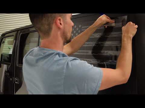 Jeep American Flag Window Decal Installation for Hardtops - Ronin Factory