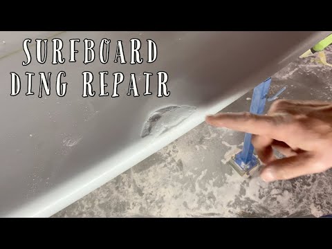 Professional surfboard DING REPAIR - Quick video -