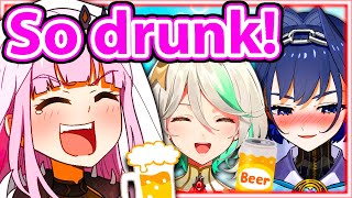 Calli Reacts to Drunk Kronii and Cecilia 【Hololive】