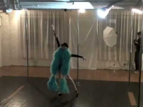 Elena Gibson performance cabaret & pole show at Pole Dancing School xmas showcase London UK