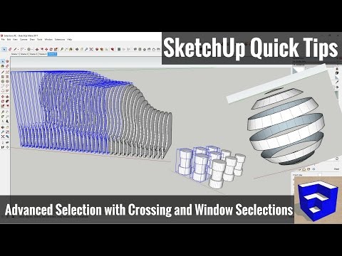 Advanced Selection Using Crossing and Window Selections - SketchUp Quick Tip