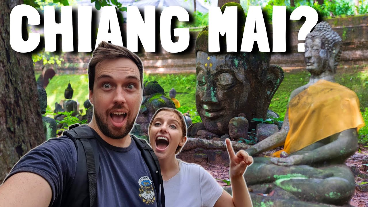 Join the travelers as they explore the mesmerizing Wat Umong temple in this captivating video.