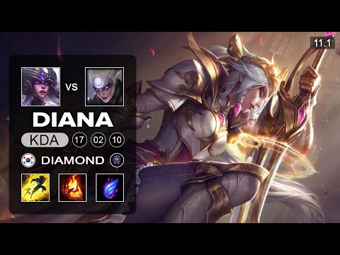 Diana Mid vs Syndra - KR Diamond Patch 11.1