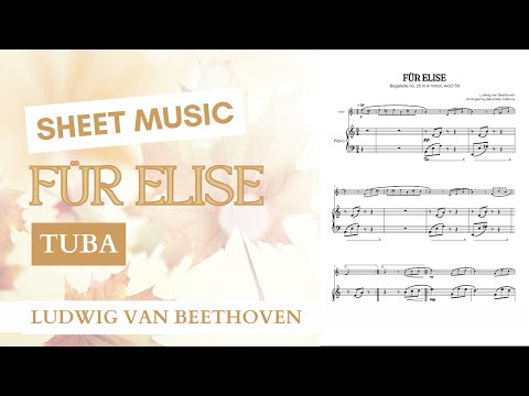 🍁 TUBA • How to play Für Elise / Pour Elise • Beethoven sheet music