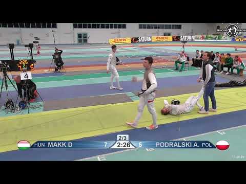 2018 1234 T08 03 M F Individual Halle GER European Cadet Circuit YELLOW PODRALSKI POL vs MAKK HUN