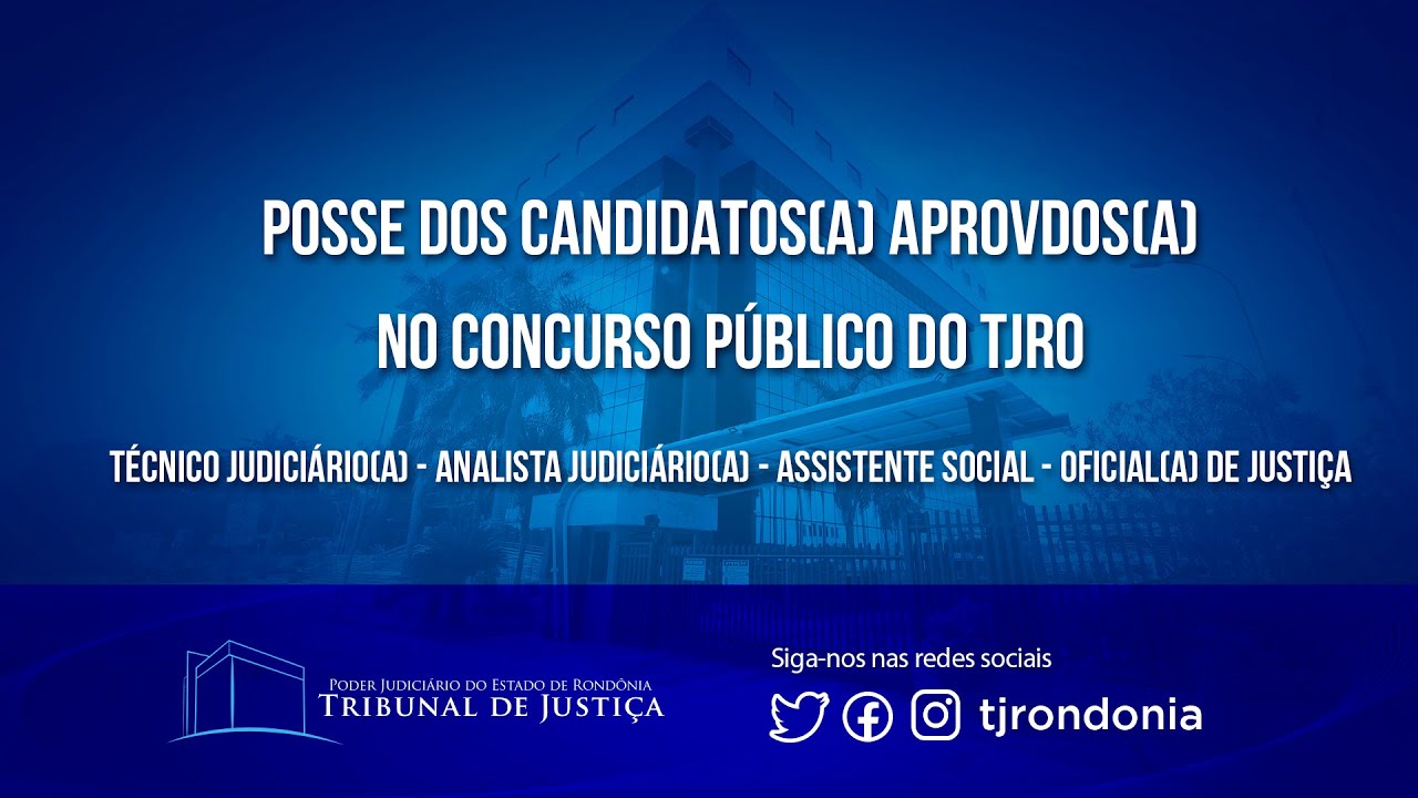Posse dos candidatos(a) aprovados(a) no concurso público do TJRO