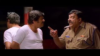 Doddanna Gives Police Treatment to Ramesh Bhat & Chandru Comedy Scene | Pandu Ranga Vittala Movie
