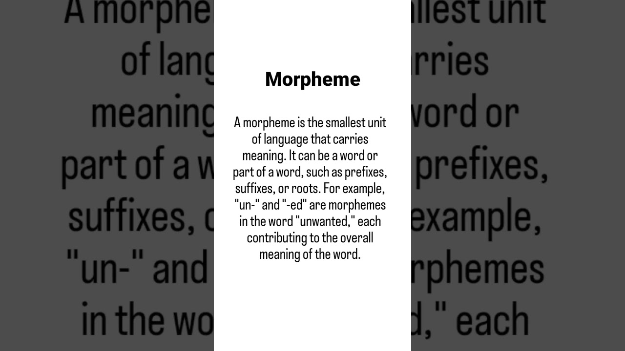 Morpheme. #morphology #linguistics #languageandlinguistics #english #englishlinguistics