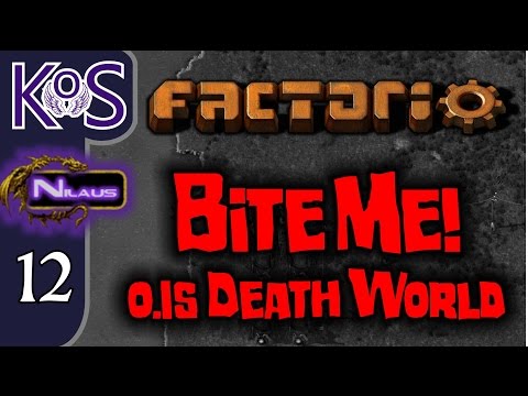 Factorio 0.15 Bite Me! Ep 12: STEALING IRON! - Death World COOP MP Gameplay, Let's Play
