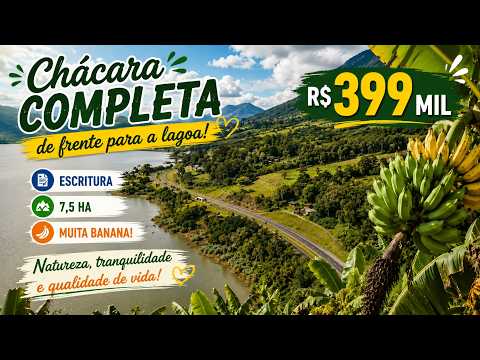 [1148] CHÁCARA EM MAQUINÉ 7,5 HA ESCRITURA, BANANAL E VISTA PARA A LAGOA SEMI-MOBILIADA R$ 399 MIL