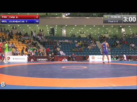 BRONZE FS - 86 kg: P. USUKHBAATAR (MGL) df. M. INAM (PAK), 10-8