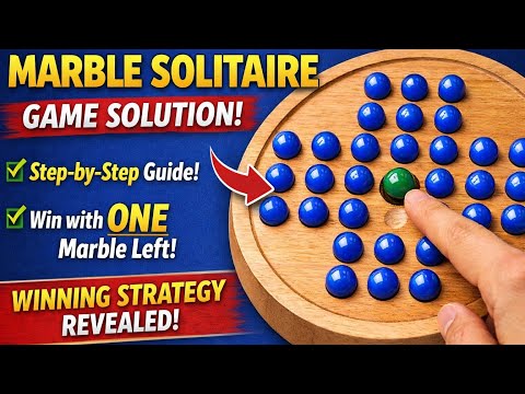 Marble Solitaire Game Solution | Step-by-Step Peg Solitaire Winning Strategy