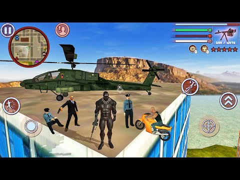 Black Panther Rope Hero: Vice Town City Crime Simulator - Android Gameplay