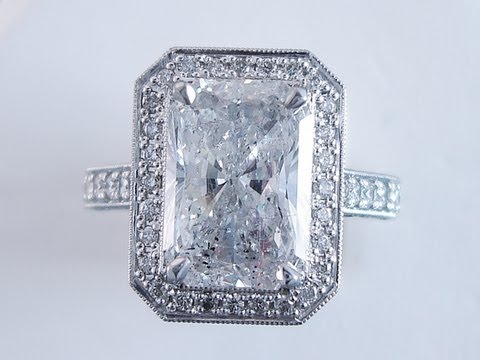 4.50 ctw Radiant Cut E SI2 Diamond Engagement Ring - BigDiamondsUSA