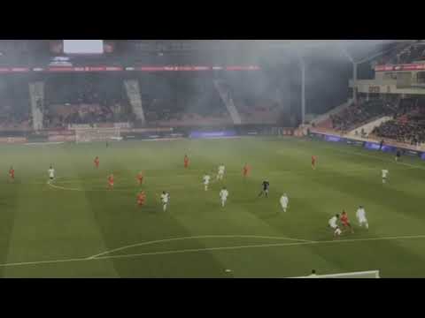 360º Animation Scene at Dijon FC Goal in Stade Gaston Gérard, France