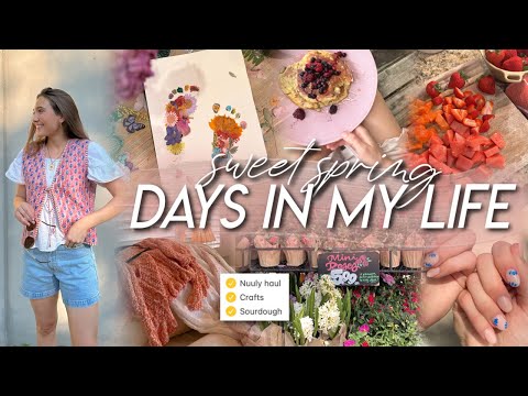 DAYS IN MY LIFE | new struggles, starting sourdough, Trader Joe’s haul, baby craft, & Nuuly haul!