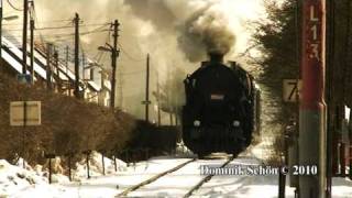 preview picture of video 'Parní lokomotiva 555.0153 (KHKD)  30.1.2010 / Steam locomotive 555.0153 (KHKD) 30.1.2010'