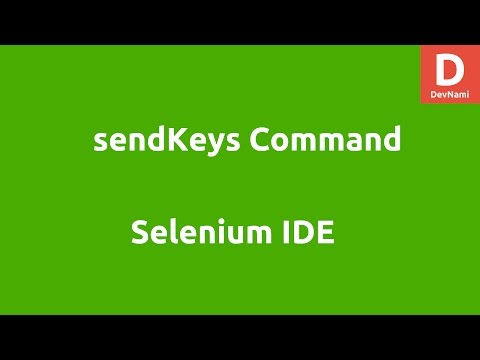 Selenium IDE sendKeys Command