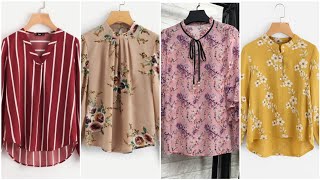 TOP 40 STYLISH CHIFFON SHIRTS AND BLOUSES DESIGNS FOR WORKING WOMENS 2019