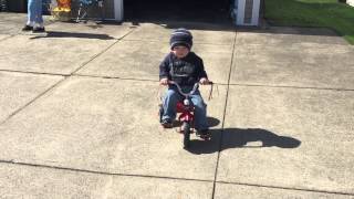 Riding his bike like a boss!!