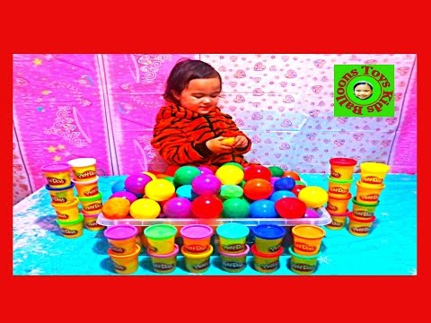 Giant Play doh Surprise Dippin' Dots Ball Pit Surprise Toy Cars Thomas Videos Kids Balloons and Toys Video