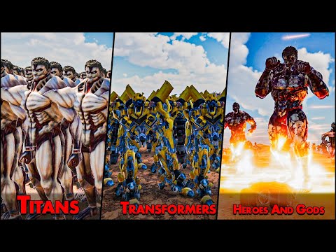 Can Transformers, Heroes And Gods Stop Titans - Ultimate Epic Battle Simulator 2
