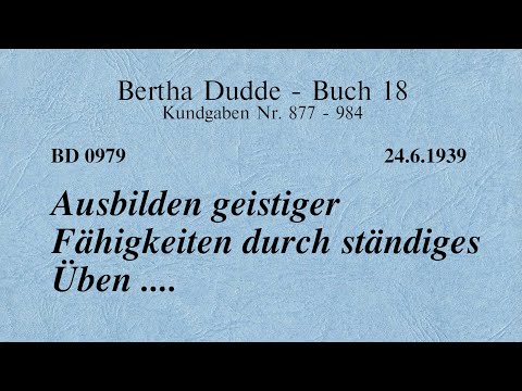BD 0979 - AUSBILDEN GEISTIGER FÄHIGKEITEN DURCH STÄNDIGES ÜBEN ....