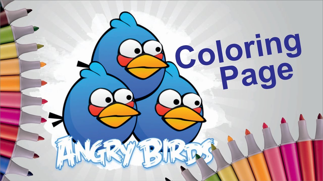 Angry Birds Coloring Pages -  Blue Angry Birds | Coloring pictures for toddlers