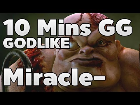 10 mins GG+GODLIKE Miracle- Mid Pugde - Dota 2 RedArchon