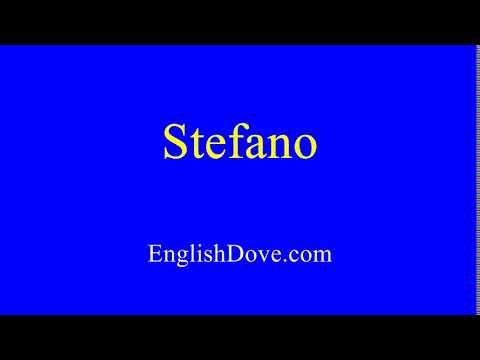 How to pronounce Stefano in American English.