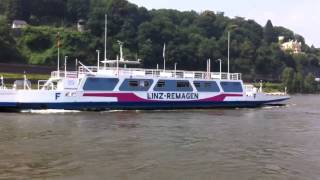preview picture of video 'Fähre Linz Remagen auf der Fahrt zum Einsatz am 14.07.2013'