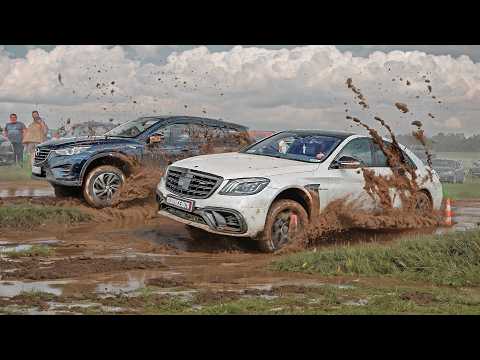 КТО БЫСТРЕЕ по ГРЯЗИ?! MERCEDES S63 AMG против ВНЕДОРОЖНИКОВ!