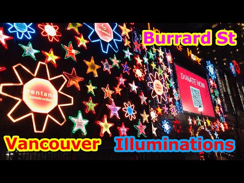[Viagem Vancouver] Iluminações no centro de Vancouver Burrard Street 22 de novembro de 2023