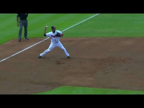 WSH@ATL: Braves turn around-the-horn double play