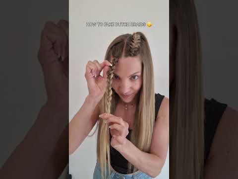 FAKE DUTCH BRAIDS 😱  #braids #hairstyle #hair #braidstyles #braid #hairtutorial #hairhacks