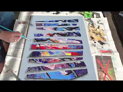 abstract painting - Abstraktes Acrylbild mit Klebeband als Hilfe